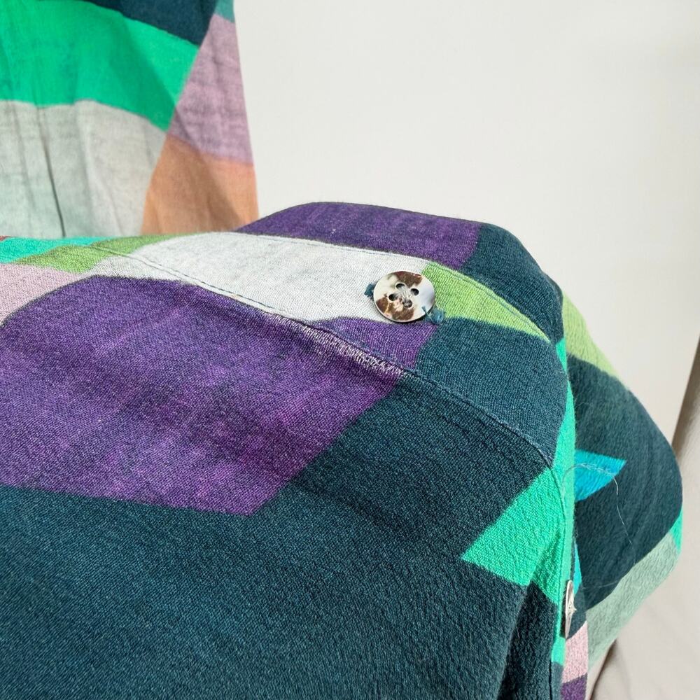 Mara Hoffman | Prism Kaleidoscope Technicolor Tribal Maxi Shirt Dress S - Picture 9 of 13